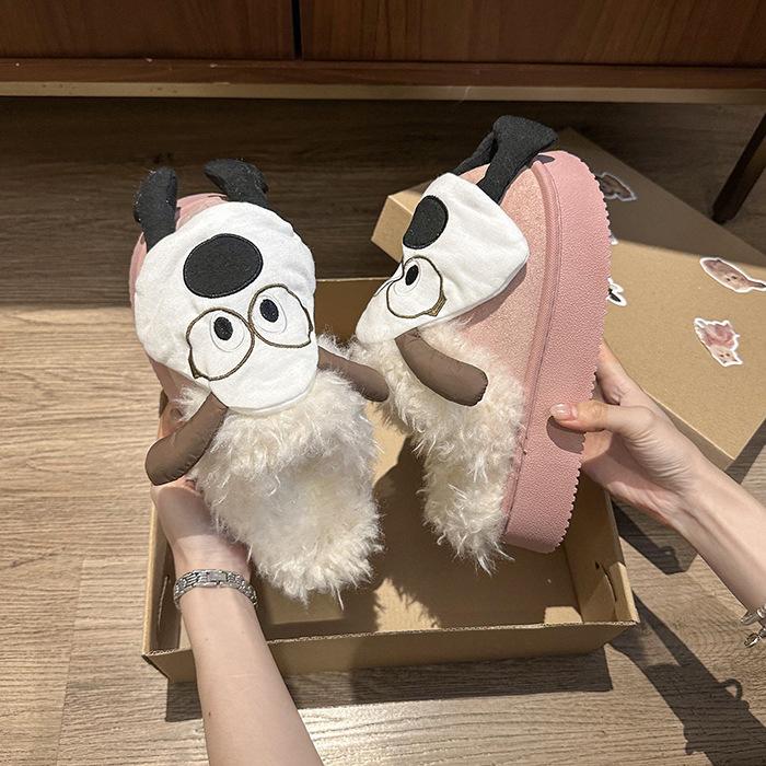 Women's cartoon padded cold warm thick bottom lightweight hiking mountaineering waterproof non-slip sports snow boots cotton slippers