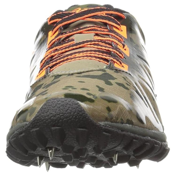 Asics Cross Freak Trendy Low Top Spiked Running Shoes Men Sneakers Green Orange G508Y0830