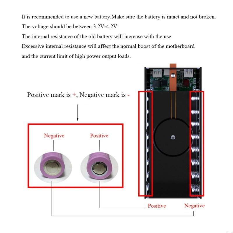 Q6PA Tragbare 40x18650 Akku-Aufbewahrungsbox DIY Power Case Box mit Schnelllade- und Mehrfachschutzfunktionen Ohne Akkus