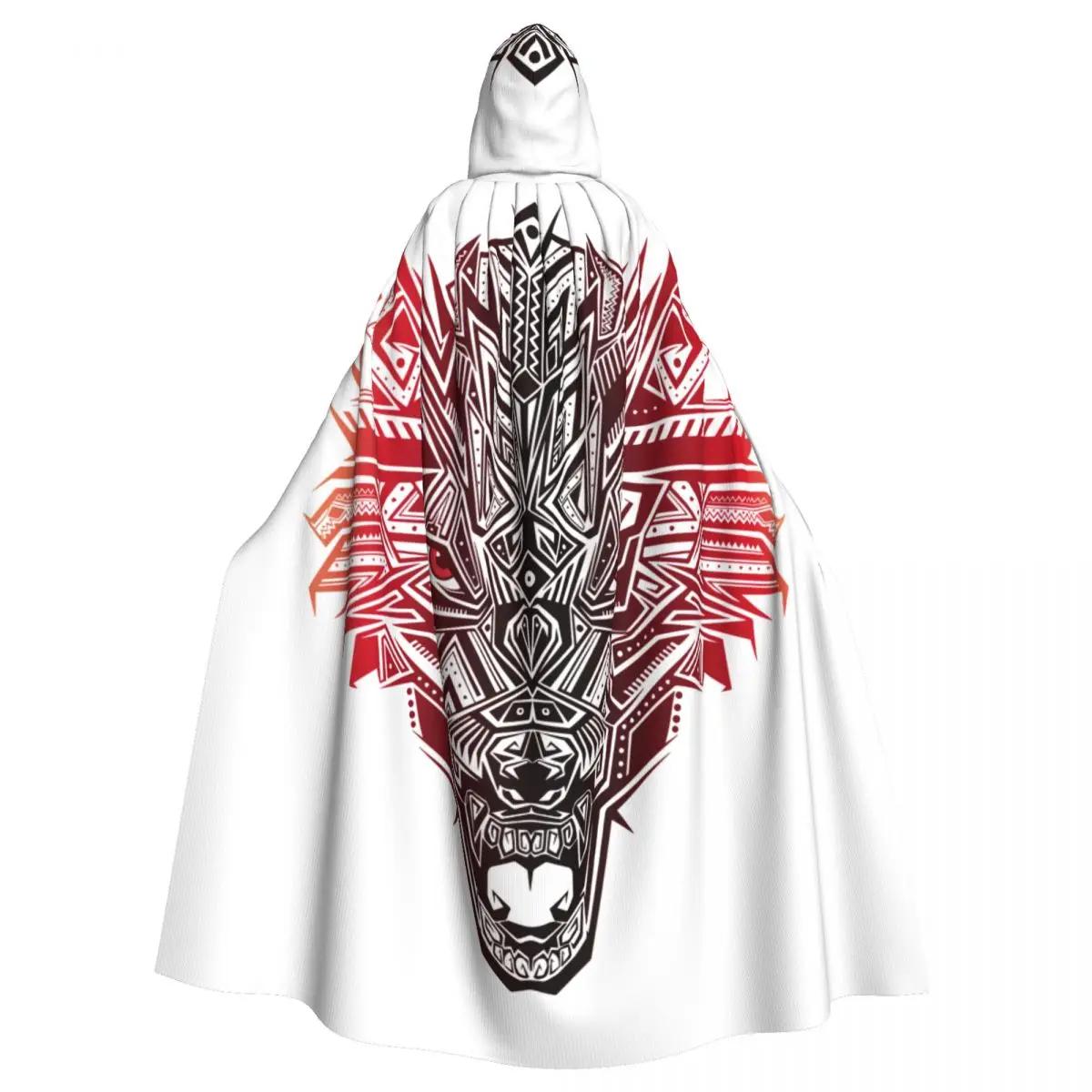 

Красная голова волка Взрослый плащ накидка с капюшоном Средневековый костюм Ведьма Викка Вампир Эльф Пурим Карнавальная вечеринка One Size