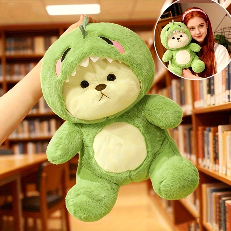 

1PC Cute Green Dinosaur Plush Toy, Wearing A Small Coat, Soft Face, Can Be Used As A Throw Pillow зелений