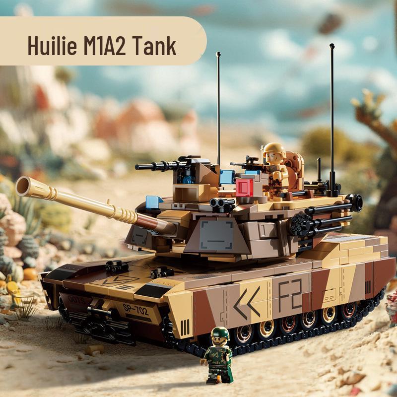 Qimu Educational Pull-Back Tiger Tank Building Blocks Toy for Kids