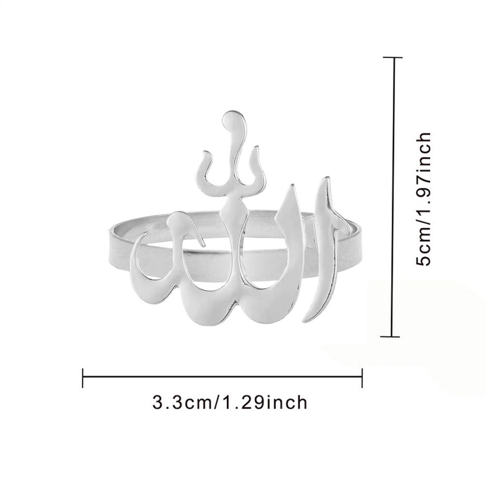 Eid Rings For Napkins Table Favors Napkin Buckles 6X Metal Holiday Napkin Rings Napkin Holders Serviette Buckle Allah Rings Eid