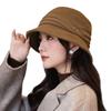 Japanese Literary Retro Versatile Pleated Fisherman Hat Autumn and Winter Leisure Warm Bucket Hat Outdoor Travel Windproof Basin Hat