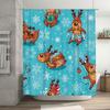 Tu Whimsical Christmas Deer Shower Curtain Festive Holiday Forest Animals Bathroom Decor Cute Reindeer Backdrop Holiday Home Tex