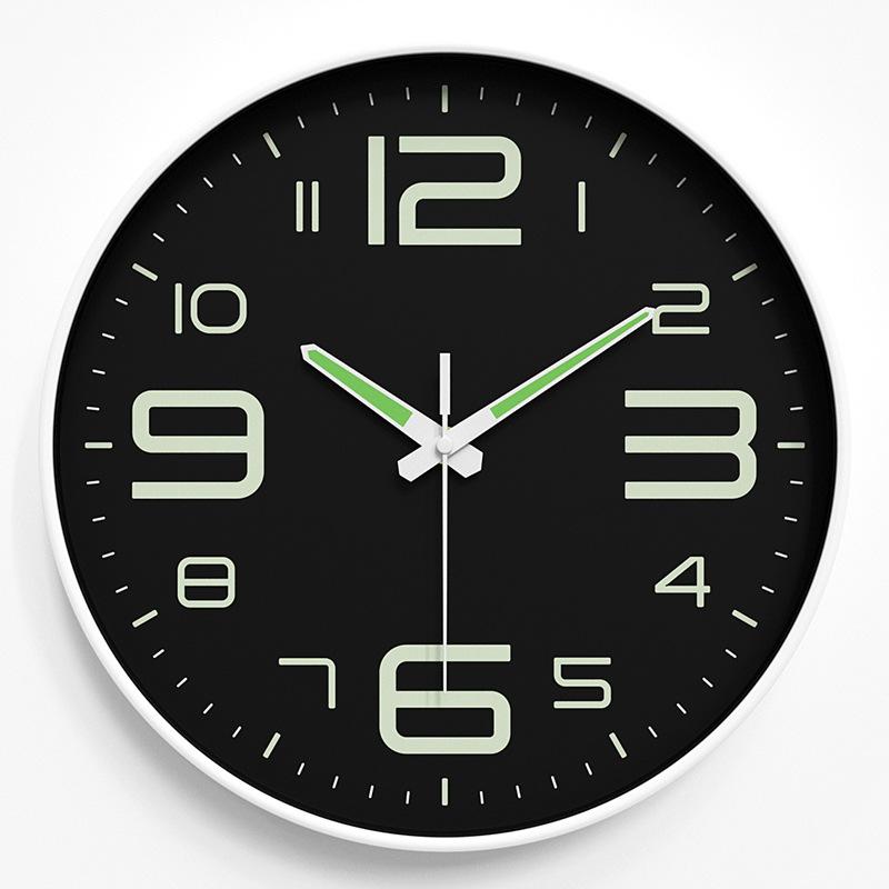 Luminous Wall Clock Silent Clock Home Living Room Clock Wall Hanging Simple Quartz Clock Cloc 25CM