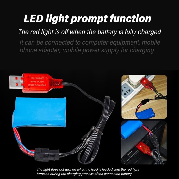 USB Battery Charging for 7.4V 500mA Lithium Batteries for Fast Speed Remote Controlled Devices
