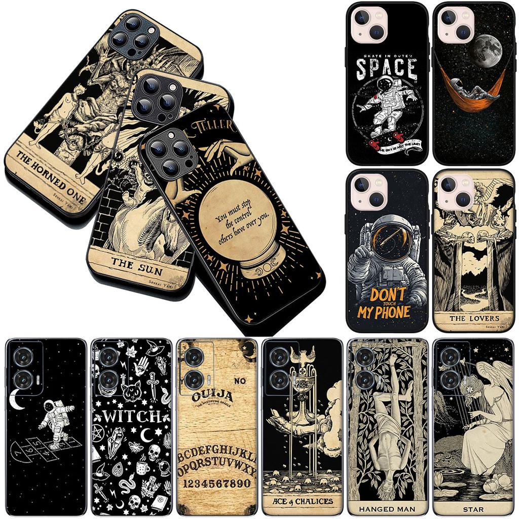 for Motorola Moto Edge 50 30 Fusion 40 NEO Ultra Pro G35 G45 G75 G85 G35 Cover Case Witch Divination Tarot Moon Astronaut Space