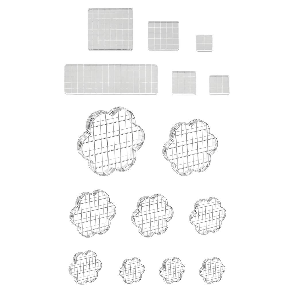 6/9Pcs Multipurpose Stamping Blocks with Alignment Guide Clear Acrylic Stamper Blocks For Card Making Journal Planner