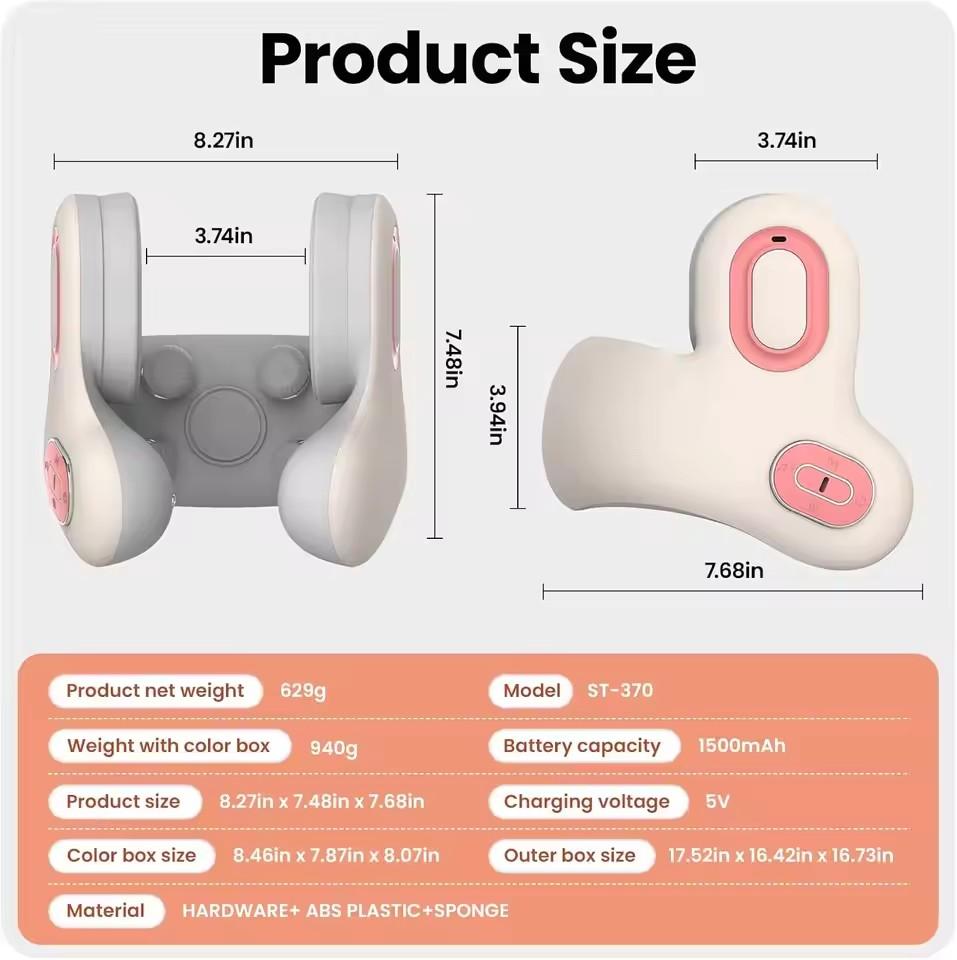 3-in-1 Nackenkissen für Reisen, Bluetooth-Kopfhörer mit Geräuschunterdrückung, Nackenmassagegerät und Heizfunktion, U-förmig, Memory-Schaum, Flugzeugkissen