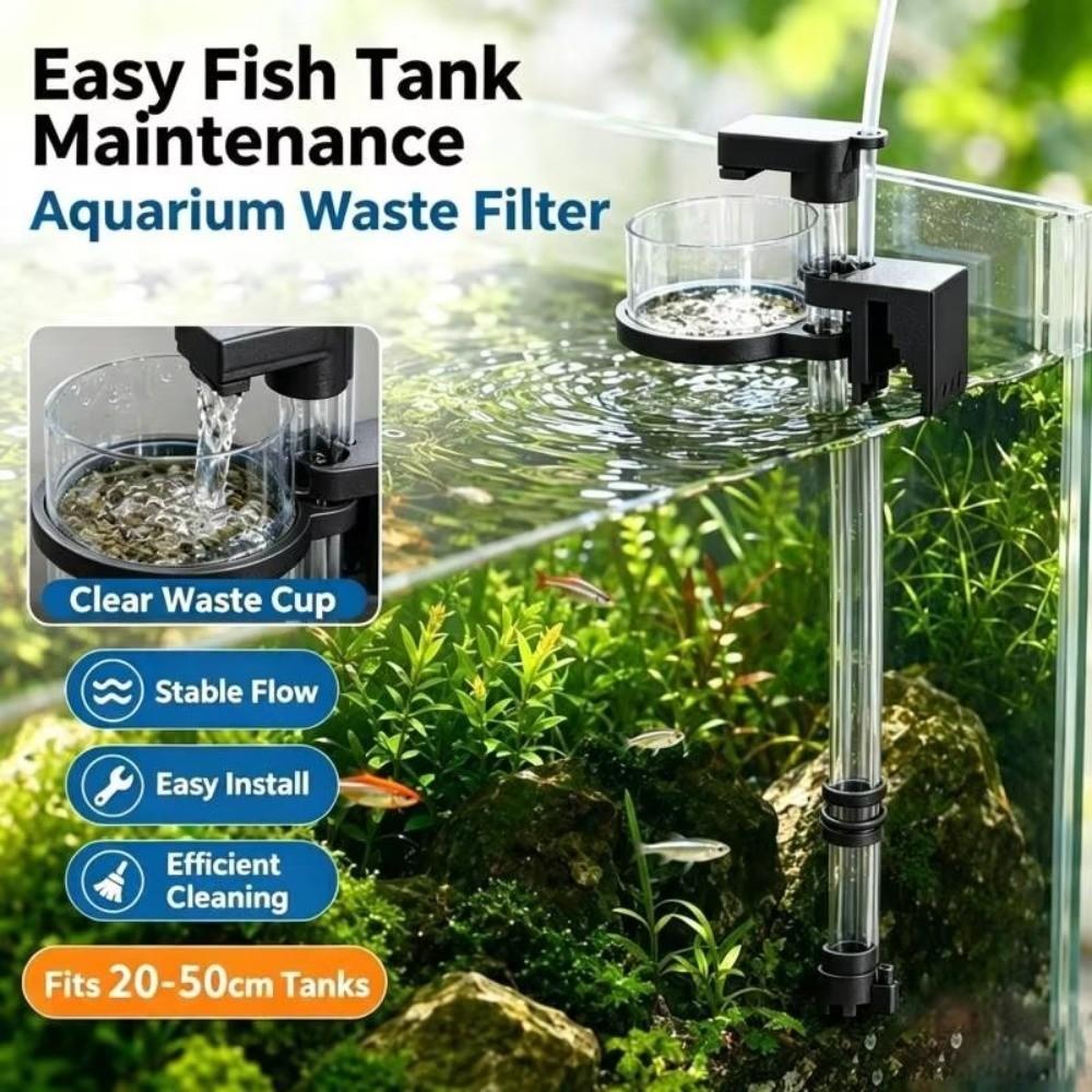 Water Circulation System Air Lift Fish Waste Collector Adjustable Lenght Poop Cleaner