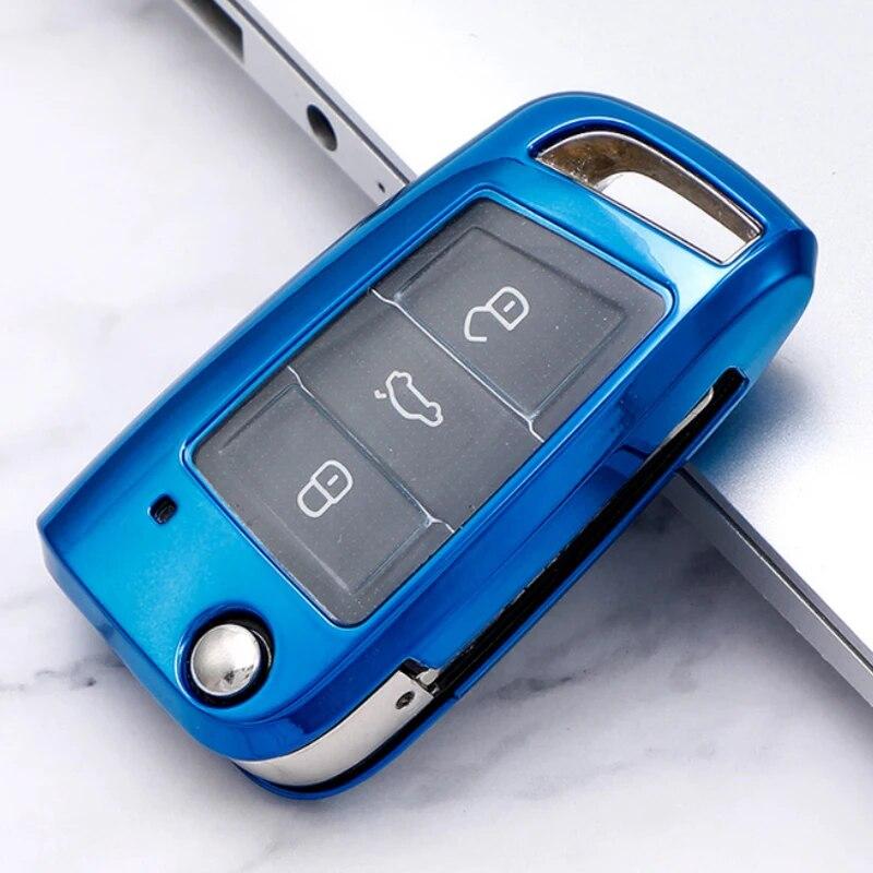Funda de TPU para llave de coche, Protector de carcasa suave para Volkswagen, VW, Golf 7, MK7, Tiguan, Skoda Octavia, kodioq, Karoq