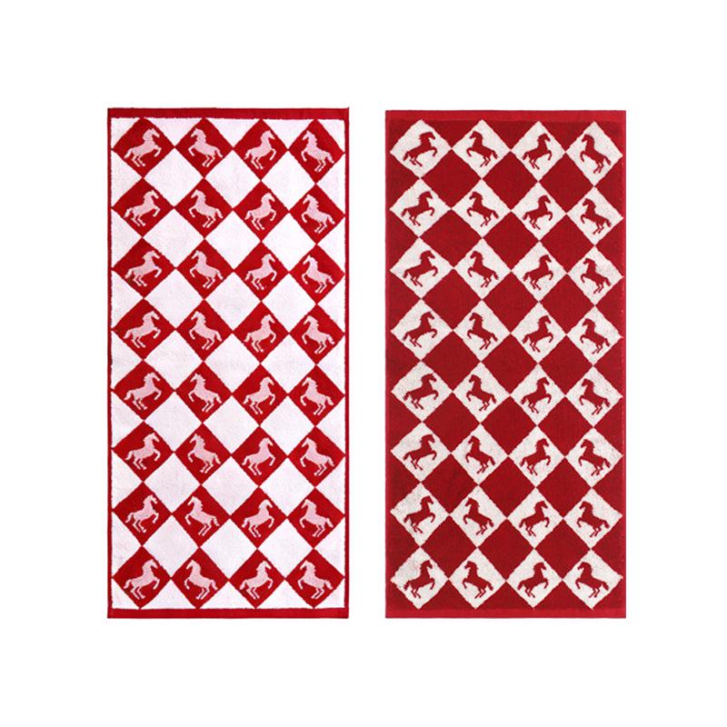 Chinese Zodiac Dragon Horse Red Towel: Soft, Absorbent Face Wash & Gift Towel