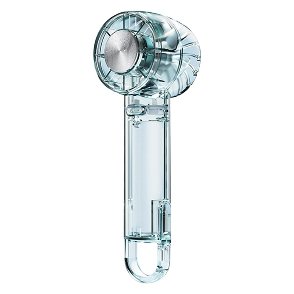 

Transparent Cooling Fan USB Rechargeable Small Hand Fan 3 Speeds Pocket Fan for Travel Camping Outdoor Gifts for Women Men зелёный