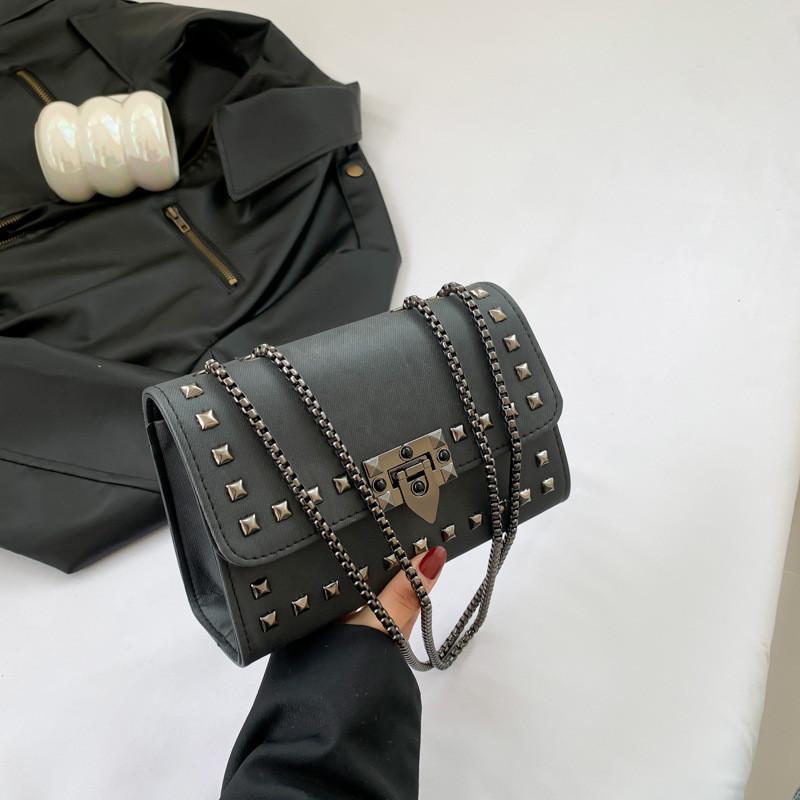 New 2024 Elegant Casual Street Style Pu Small Square Bag For Women чёрный