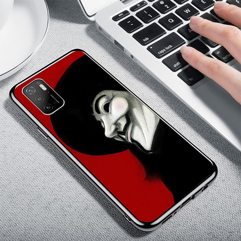 Anonymous V Mask Phone Case For Xiaomi Poco X7 X6 X5 Pro F7 Ultra Redmi 15C 15 13C 13 12C 12 10 10A 10C 9 9A 9C 9T Cover Poco X7
