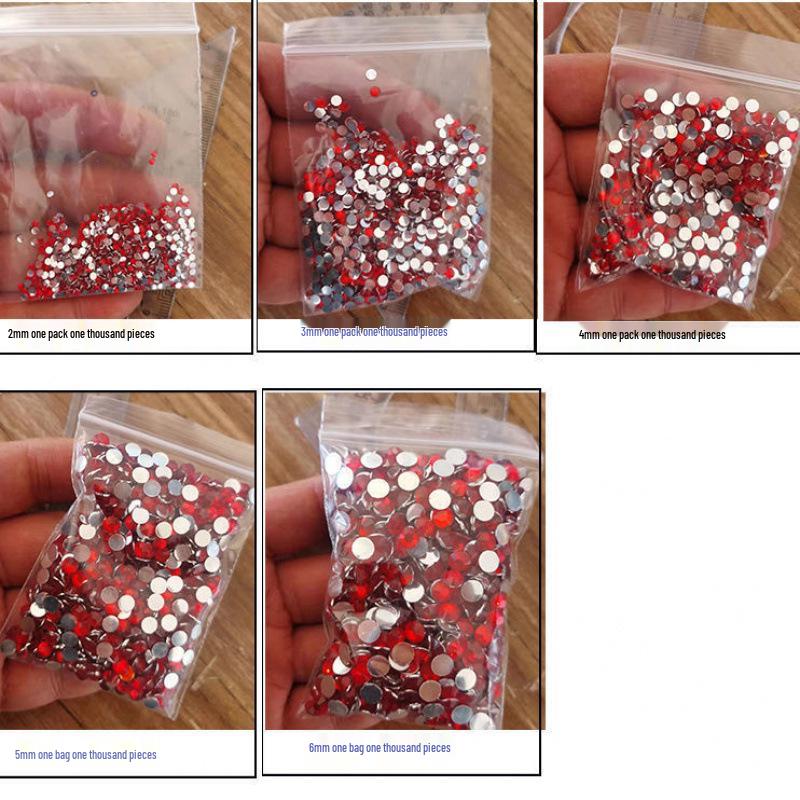 2-6mm Round Flatback Resin Rhinestones for DIY Phone Cases & Nail Art - Imitation Austrian Design
