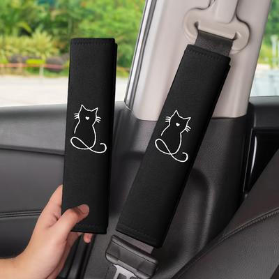 Fine Knit Cat Seat Belt Shoulder Pad, Soft Anti-Choke Seat Cover, Comfortable and Soft Protector