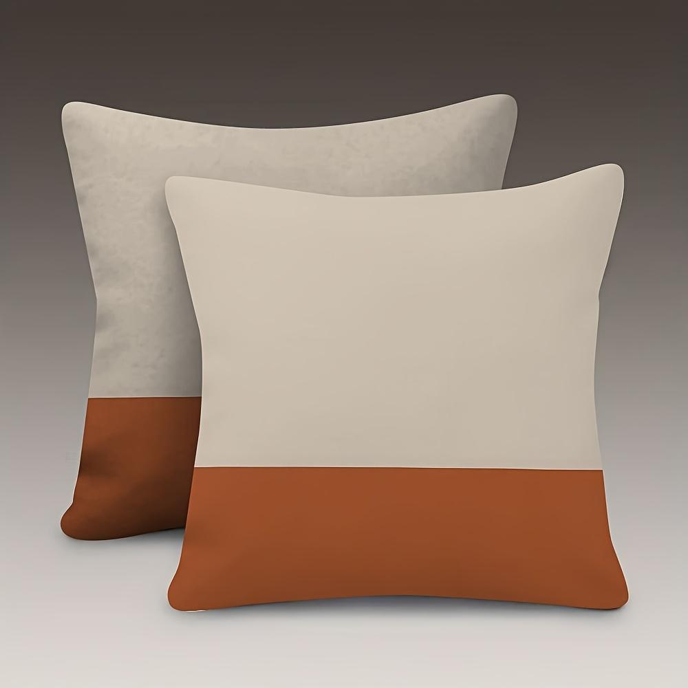 Pillowcase With Two-Tone Chic Designcushion Covers, Zippered, Decorative Pillowcases, 45X45 Cover Sleeves
