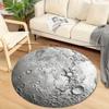 Månyta Rund Matta Flanell Mjuk Halkfri Rymdtema Golvmatta för Sovrum Arbetsrum Astronomientusiast Heminredning