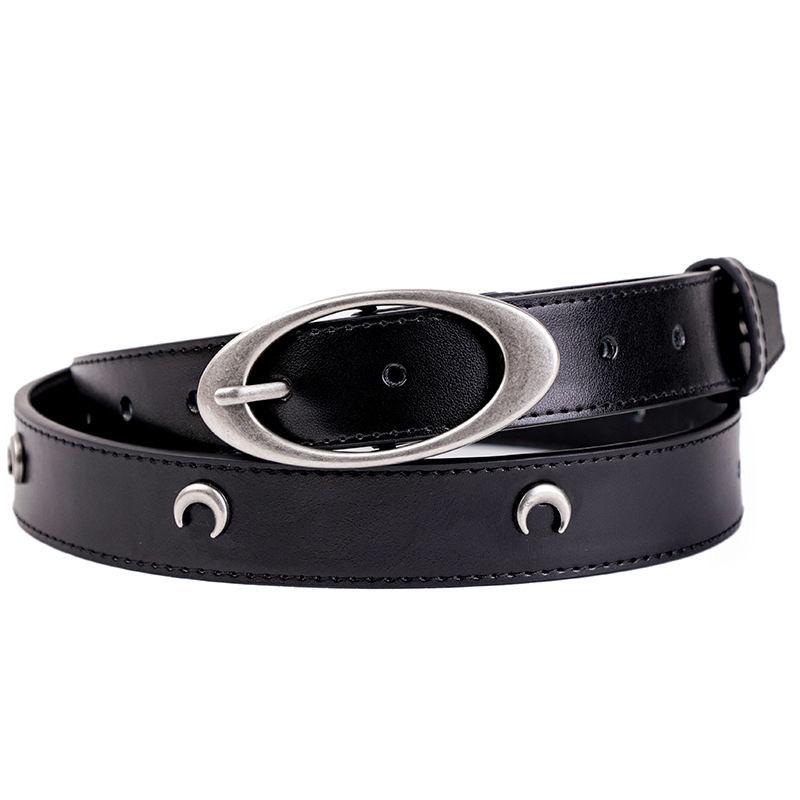 

Женский ремень с луной из старой фурнитуры Женский модный ремень-полумесяц в стиле ретро киберпанк Мужской и женский декоративный ремень для брюк Женский 105cm