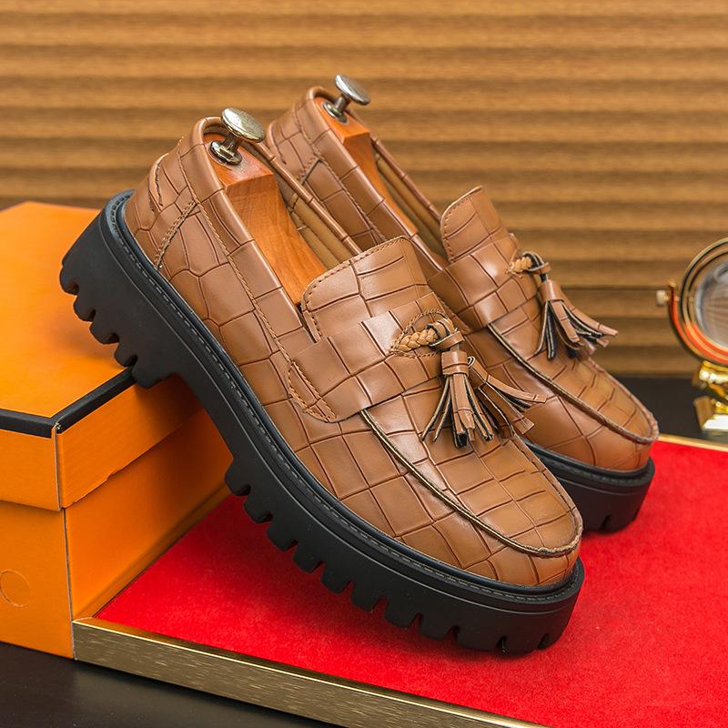 Men s Leather Slip-on Loafers: Casual Large Size Driving Shoes 44