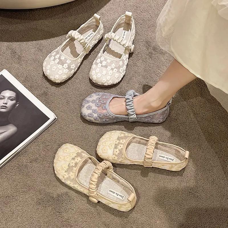 Ladies Footwear Round Toe Grey With Heel Transparent Women's Flat Shoes Cheap Clearance On Offer Elegant and Fashionable Dress