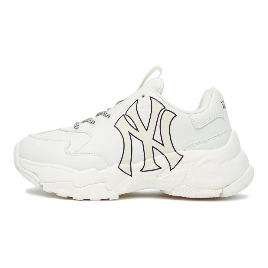 MLB Big Ball Chunky Abrasion Resistant Height Increasing Low Top Chunky Sneakers Unisex White 3ASHC101N-50IVS