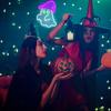 Witch Hat Ghost Neon Sign for Wall Decor Halloween Spooky Ghost LED Sign Gothic Lamp for Bedroom Bar Halloween House Party Decor