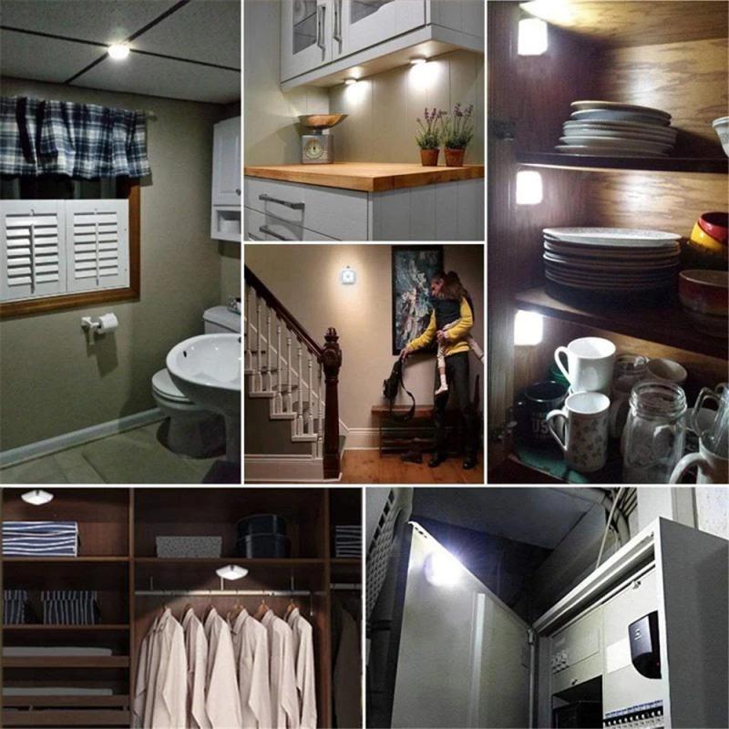 Battery Powered Motion Sensor Night Light Wall Lamp For Cupboard Toilet Home