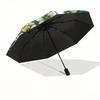 Stained Garden: A Vibrant Floral Window PanelUmbrella, Portable 3-Fold Compact Umbrella for Men & Women Gift