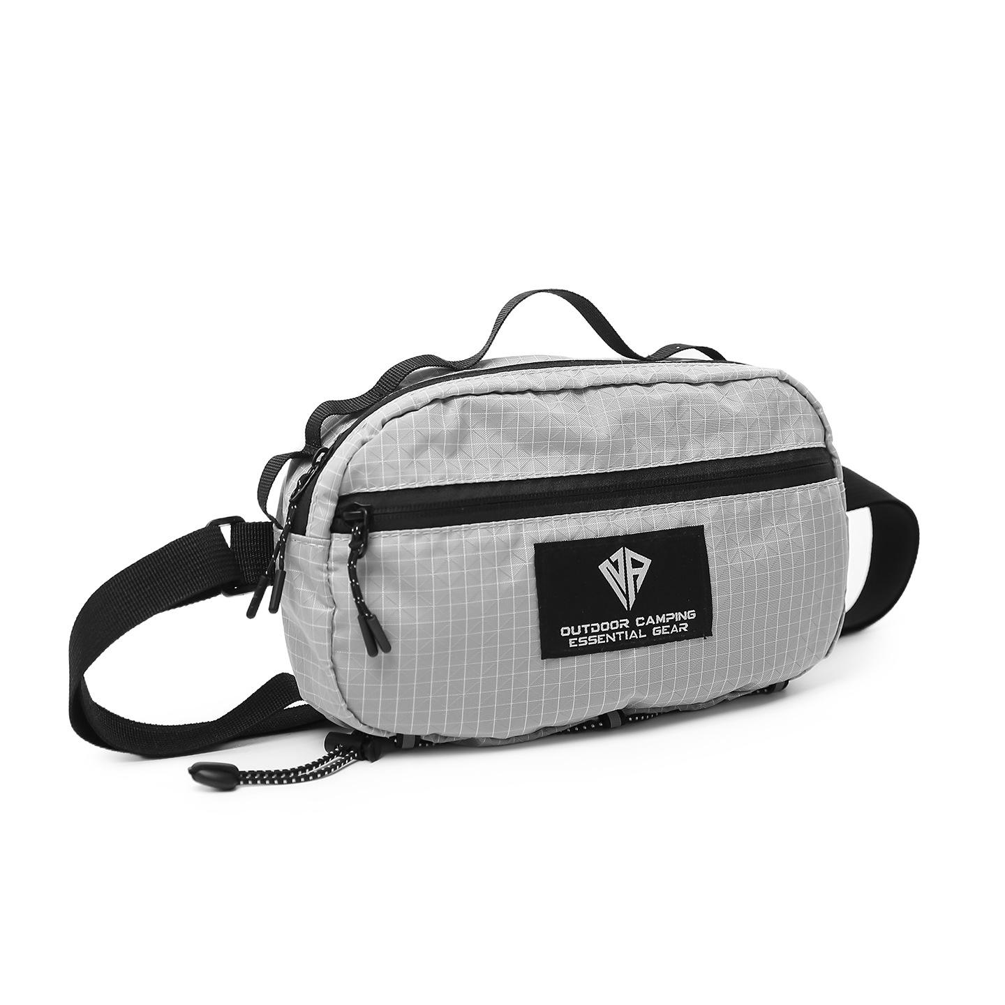 

Outdoor sports breast bag men s trendy brand tactical fanny pack ultra-light casual cycling messenger bag women s commuter mobile phone bag серый