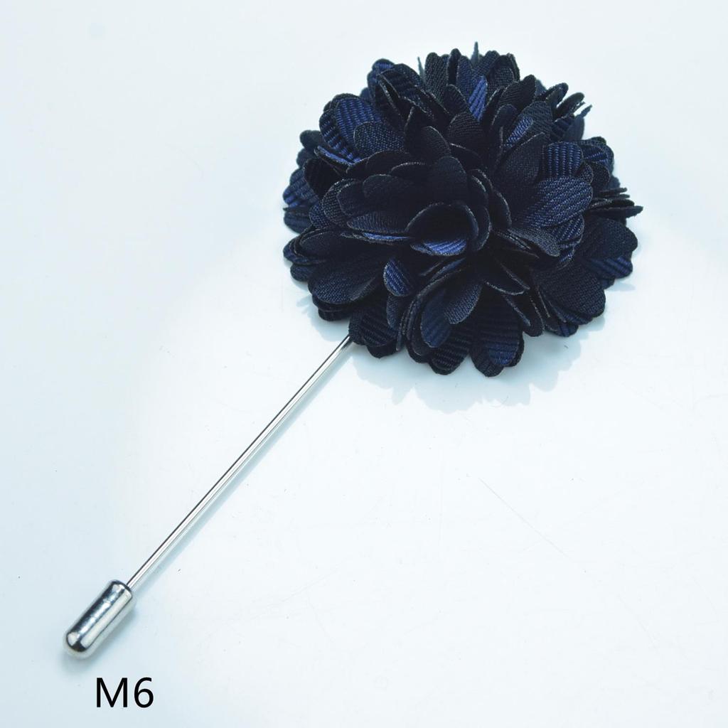 Handmade Floral Blue Corsage Brooch for Men & Women