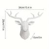 Deer Head Sculpture Animal Statue Figurines Wall Hanging Creative Elk  Art Antlers Statuette for Office Decoration Wall Mount