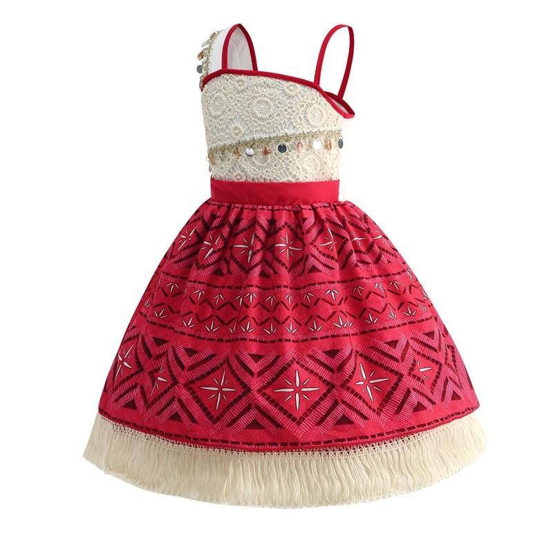 Moana Cosplay Dress For Girls With Fluorescent Fabric Kids Princess Costume For Birthday Gift