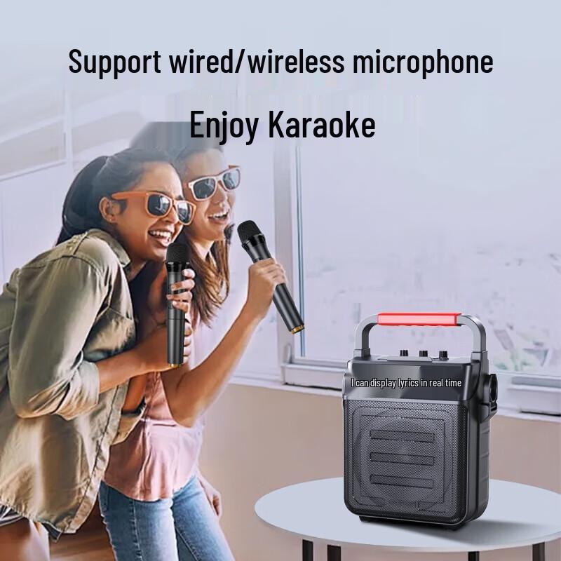 NEWMINE K22 Portable Bluetooth Speaker with Lyric Display CN plug (adapter included) (CN version)