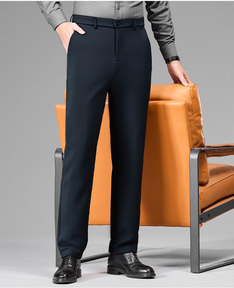 Far infrared heating up: New autumn and winter business casual straight leg solid color men's casual pants for men
