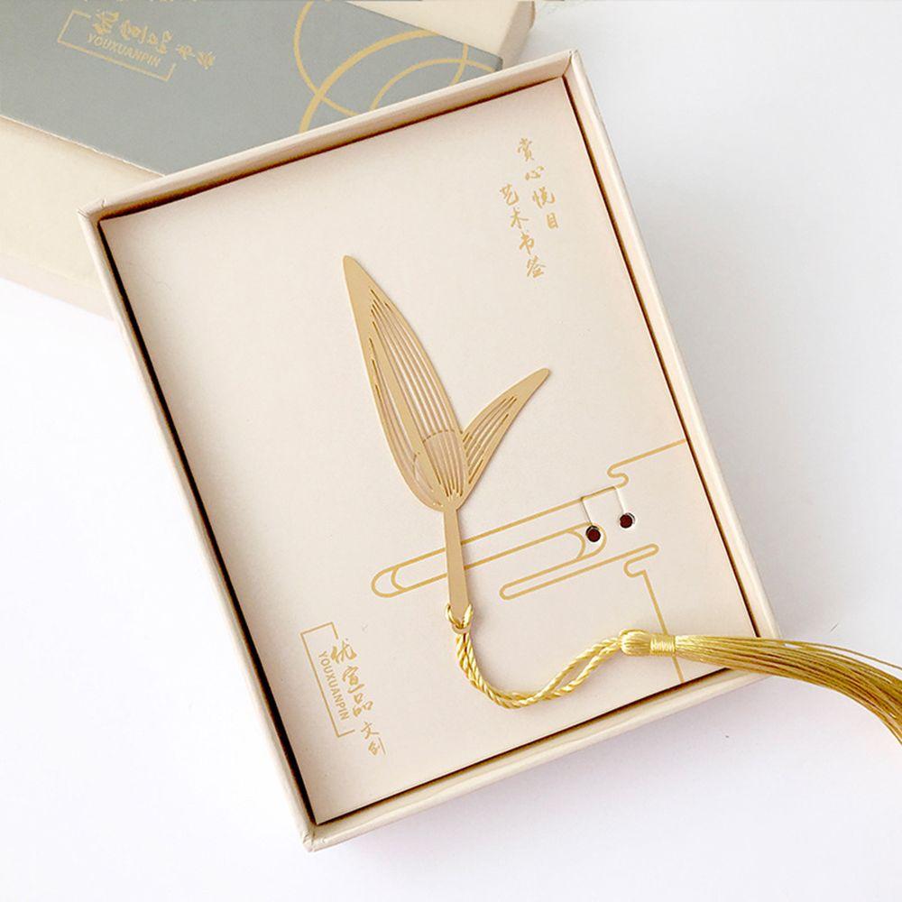 Student Gifts School Stationery Books Accessories Leaf Metal Bookmark Reading Mark Brass Book Clip