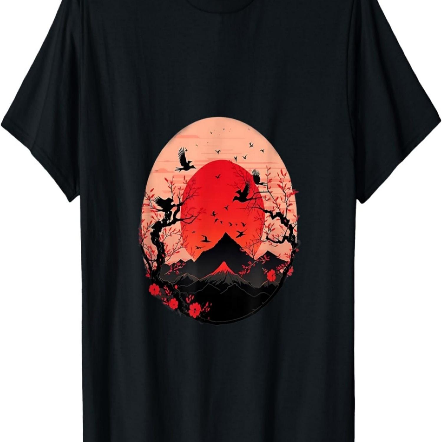 Nature s Beauty A Scenic Journey Japan s Cherry Blossoms T-Shirt S чёрный