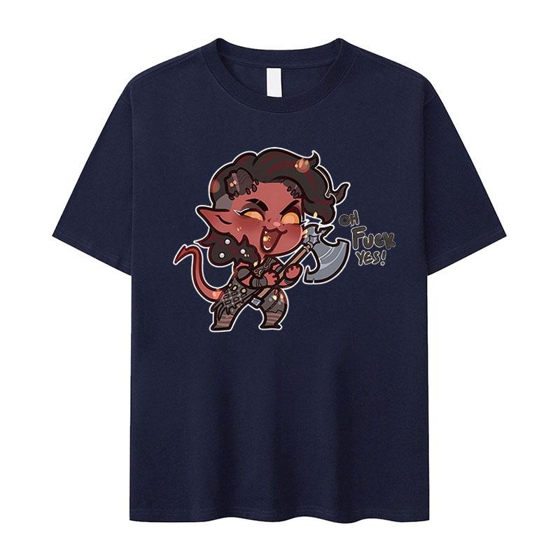 T-shirt Graphique Drôle Karlach Baldur's Gate 3 Hommes Femmes Mode Col Rond Manches Courtes T-shirts Décontracté 100% Coton T-shirt Surdimensionné