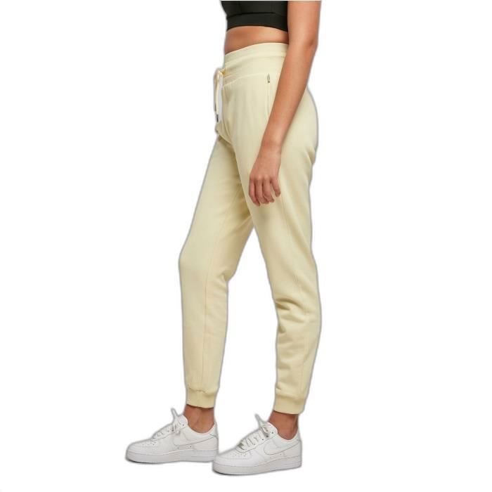 Pantalon de jogging - Urban Classics Organic - Jaune - Coton biologique - Taille haute - Femme
