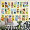 Alphabet animals illustrations colorful educational tapestry Patterned tapestry for bedroom and living room home decor sofas