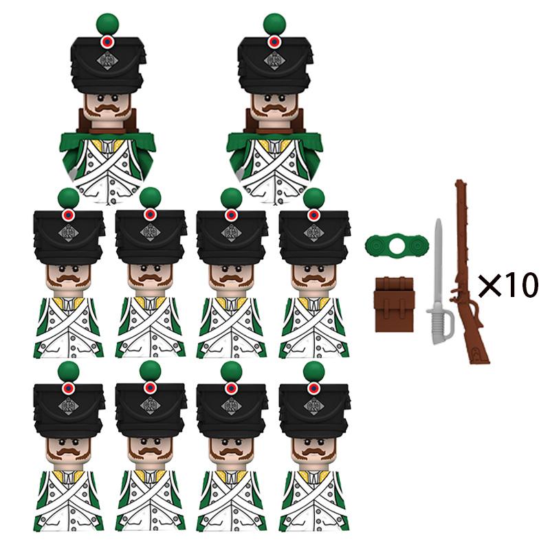 Napoleon Wars Military Figures Army Soliders Weaponry Suit Small Particles Building Blocks Childrens DIY Toys Boys Gifts
