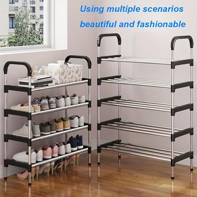 1pc Mehrschichtiger Schuhschrank Einfache Montage Haushalt Moderner Schuhschrank Mit Einfacher Tür Wirtschaftlicher Staubschutzschrank Für Den Eingang Des Schlafsaals