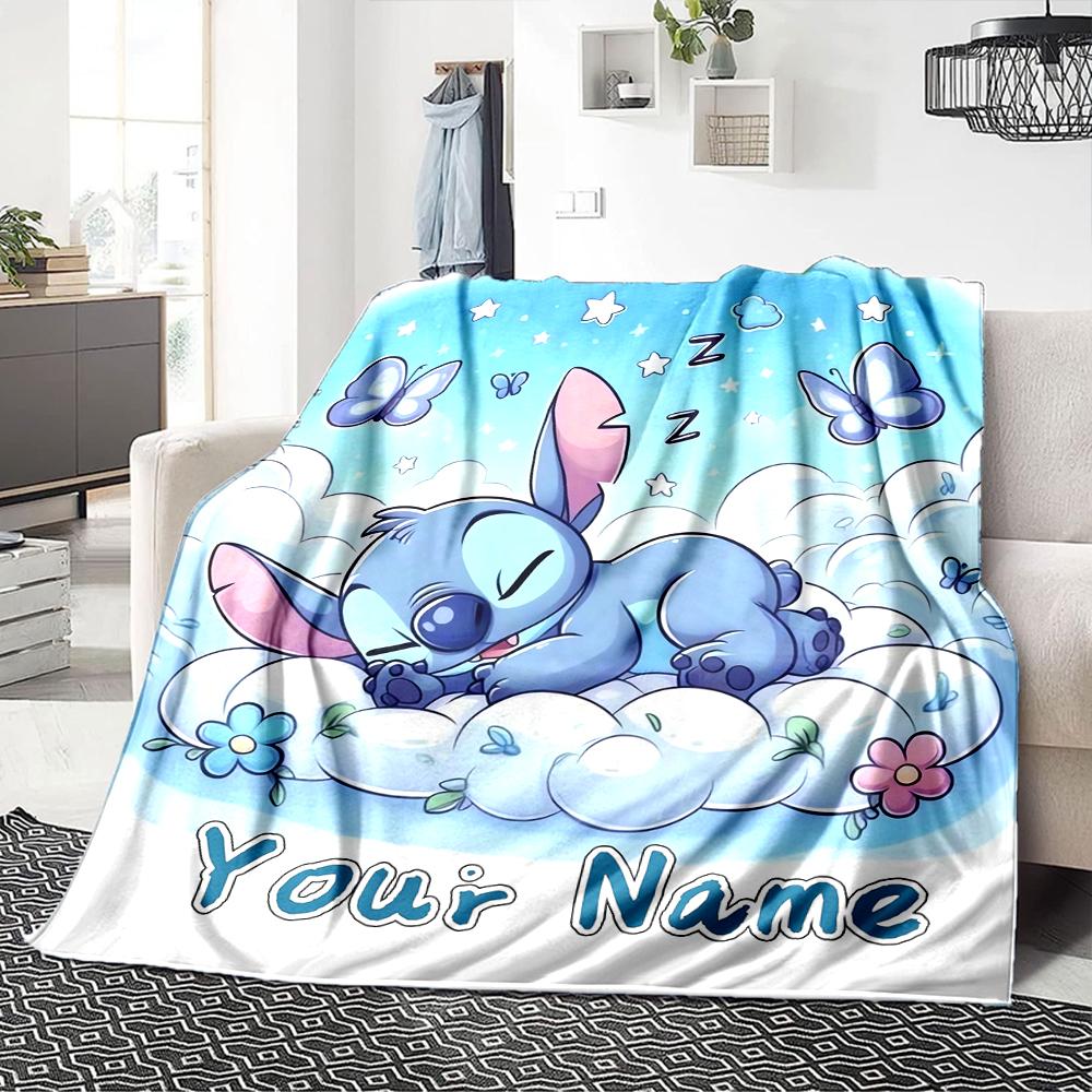 Custom Name Lilo Stitch Dreamscape blanket for Couch & Bed, Plush Cozy Fuzzy Blanket Super Soft & Warm Blankets for Fall and Winter. 0908408