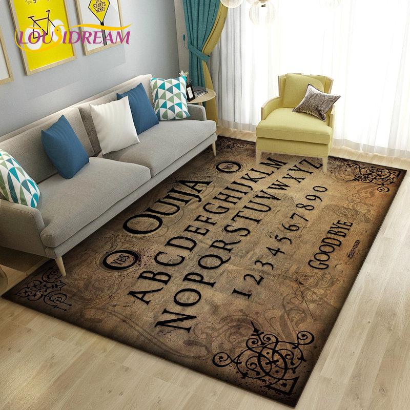 Ouija Tarot Witchcraft Gothic Area Rug,Carpet Rug for Living Room Bedroom Sofa Doormat Decoration,Kids Play Non-slip Floor Mat