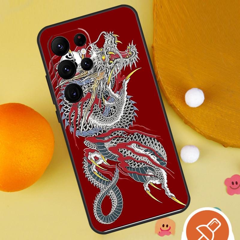 Yakuza Dragon Tattoo Case For Samsung Galaxy S23 S22 S21 Ultra S20 FE S8 S9 S10 Plus Note 10 20 Ultra Cover