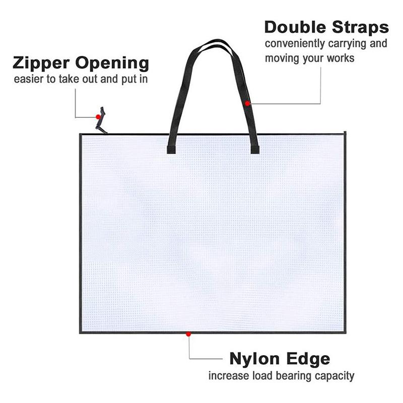 Transparent File Bag Drawing Board Bag Work Storage Bag Large Poster Storage Bag Handbag Art Stationery Organization