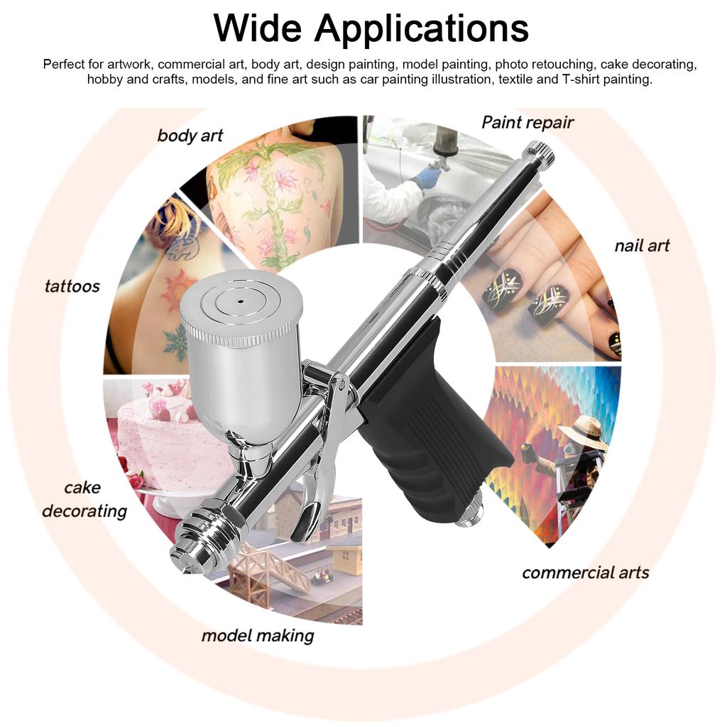 T217B Airbrush Kit Handheld Air Brush with 15CC Paint Cups for Car Model DIY Painting Makeup Nail