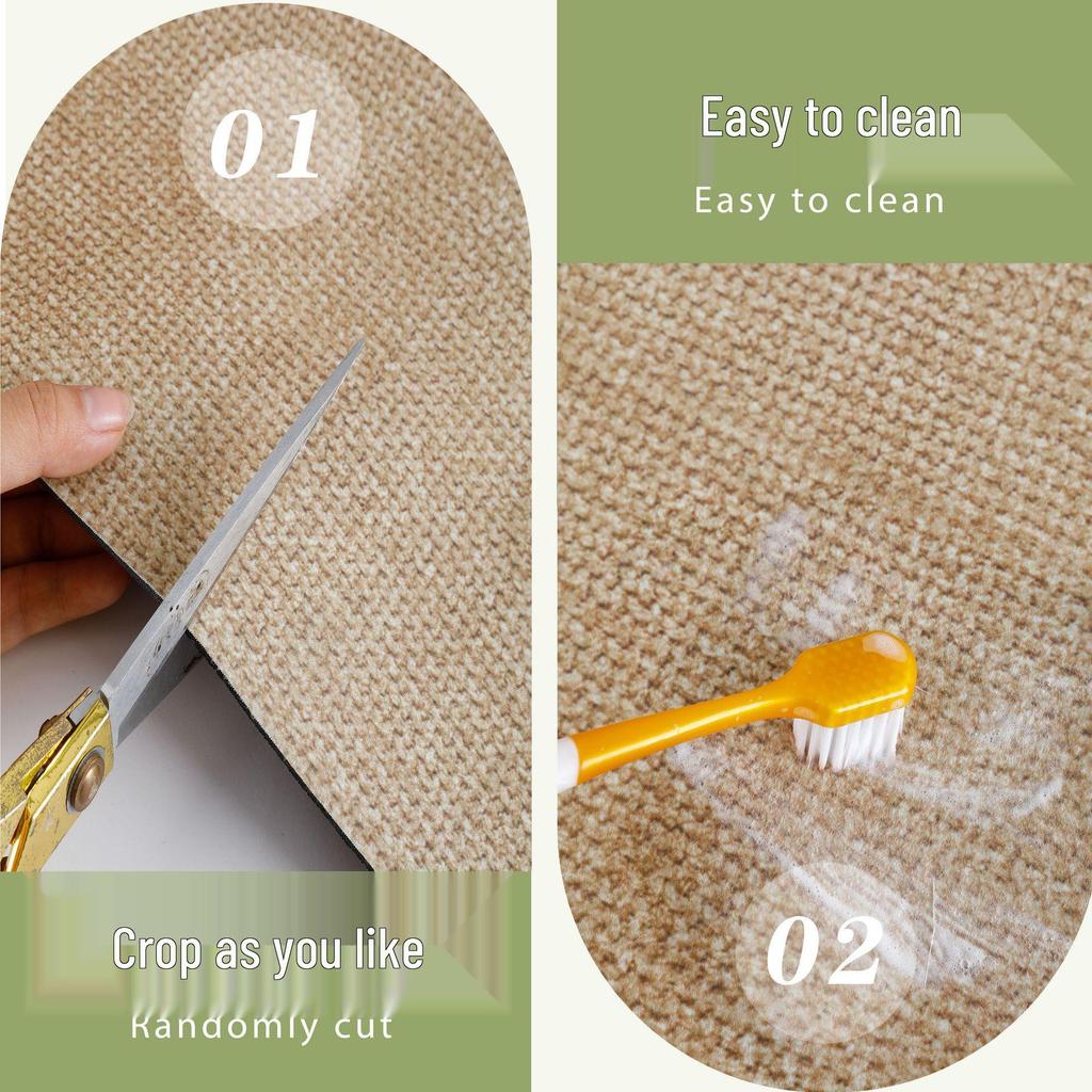 Ultra-Thin Japanese-Style Non-Slip Water-Absorbing Linen-Look Entrance Doormat, 2mm, Cuttable & Machine Washable for Home Hallway